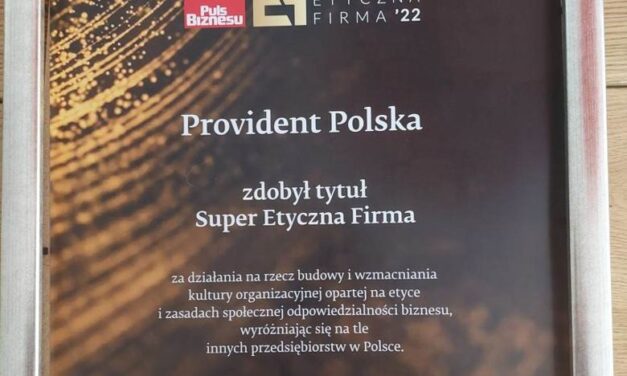 Provident Polska po raz kolejny z tytułem Etyczna Firma „Pulsu Biznesu”