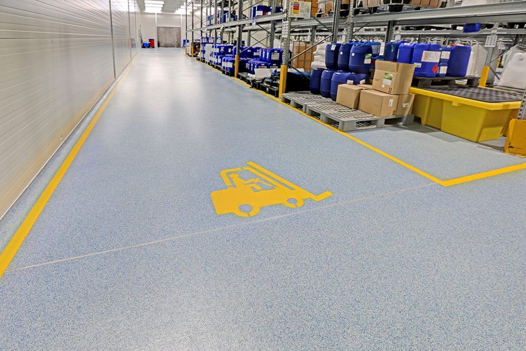 Peran STB floor in the production facility of a leading supplier of private label brands cosmetics